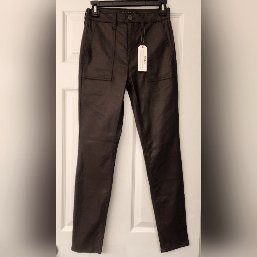 Sanctuary Hayden Womens Coated High Rise Skinny Jeans in Java size 26 - Picture 6 of 13